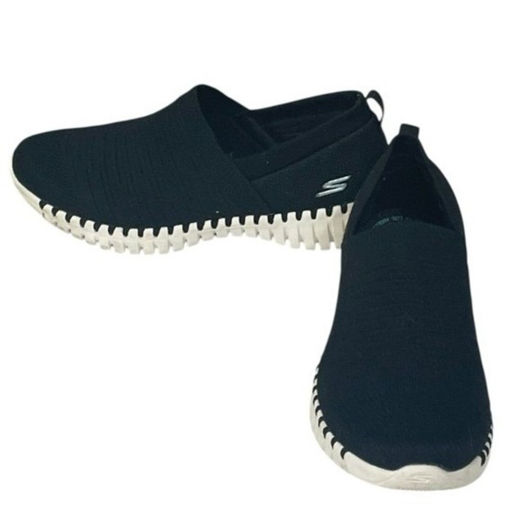 Skechers Go Walk Air Cooled Goga Mat Black Slip On Shoes Women's‎ Size 7.5